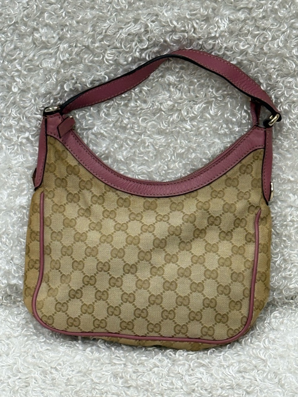 Gucci Beige/Pink GG Canvas and Leather Hobo - Picture 5 of 16
